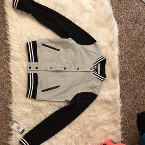 Gray and Black Varsity Jacket